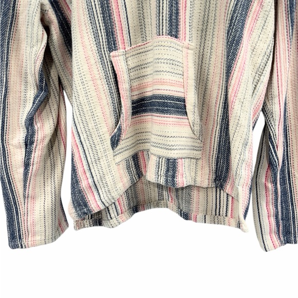 Beach by Exist Striped Long Sleeve Cotton Hoodie Size Medium - Picture 3 of 10